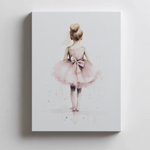 Różowa Balerina – Tańcząca Księżniczka, 50x70 cm, bez ramy, płótno premium na blejtramie