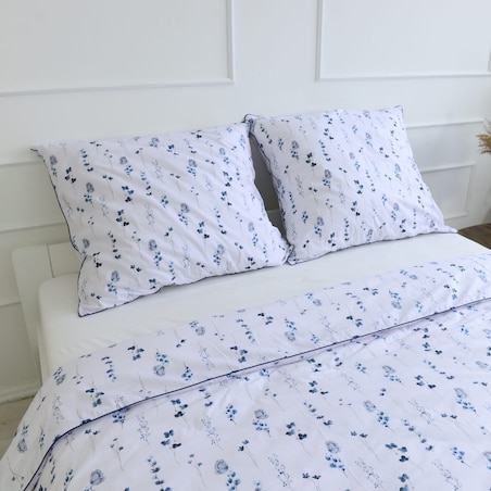 Pościel bawełniana niebieska łączka 180/200 + 2x70/80