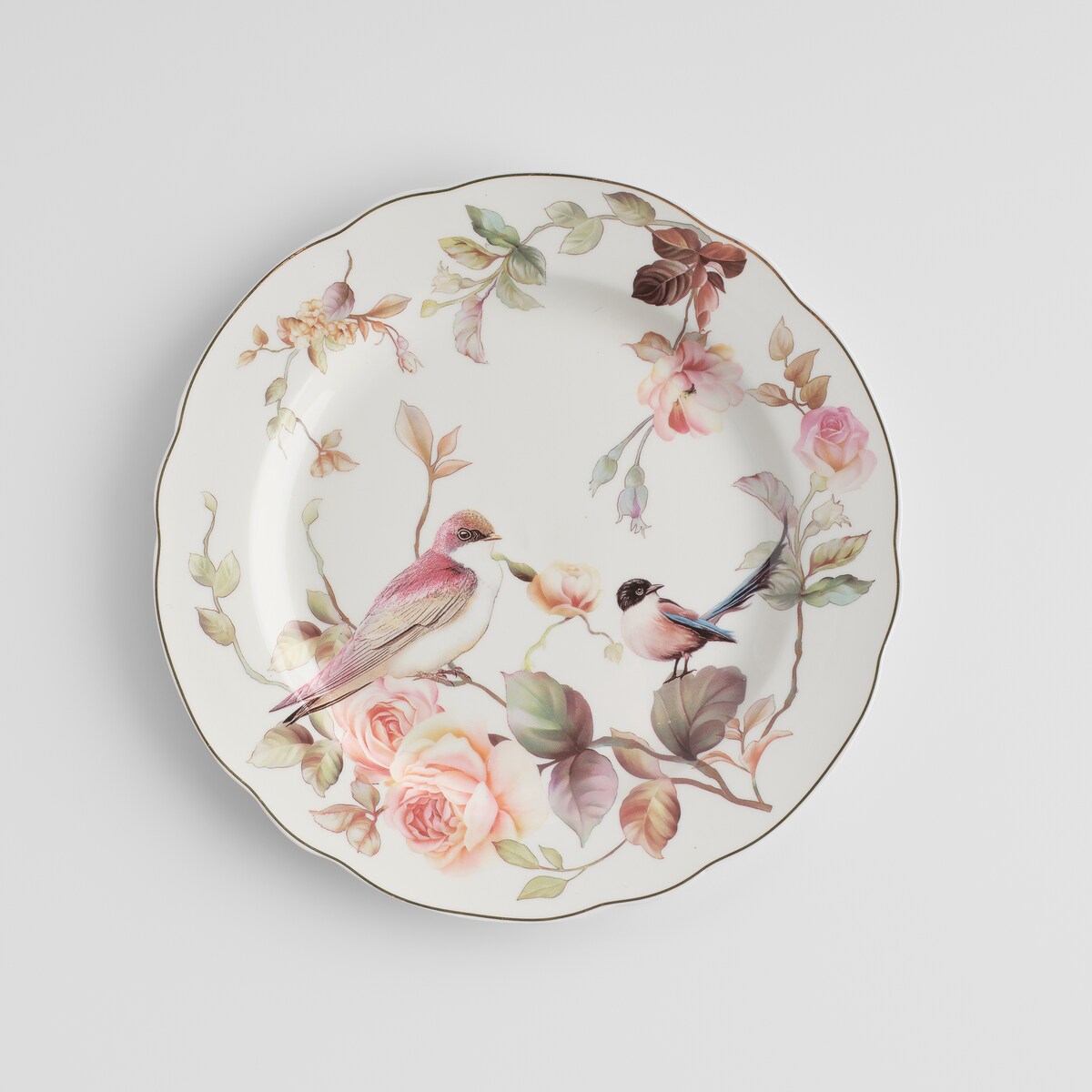 Talerz Deserowy Botania z motywem roślinnym