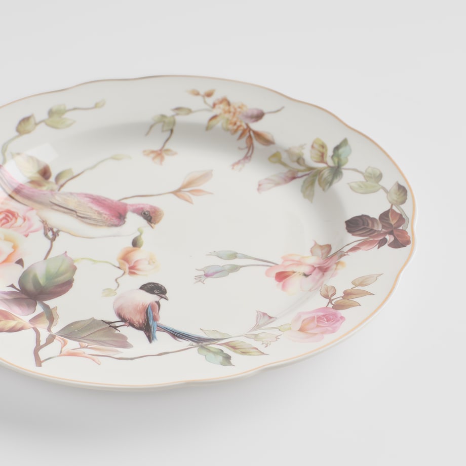 Talerz Deserowy Botania z motywem roślinnym