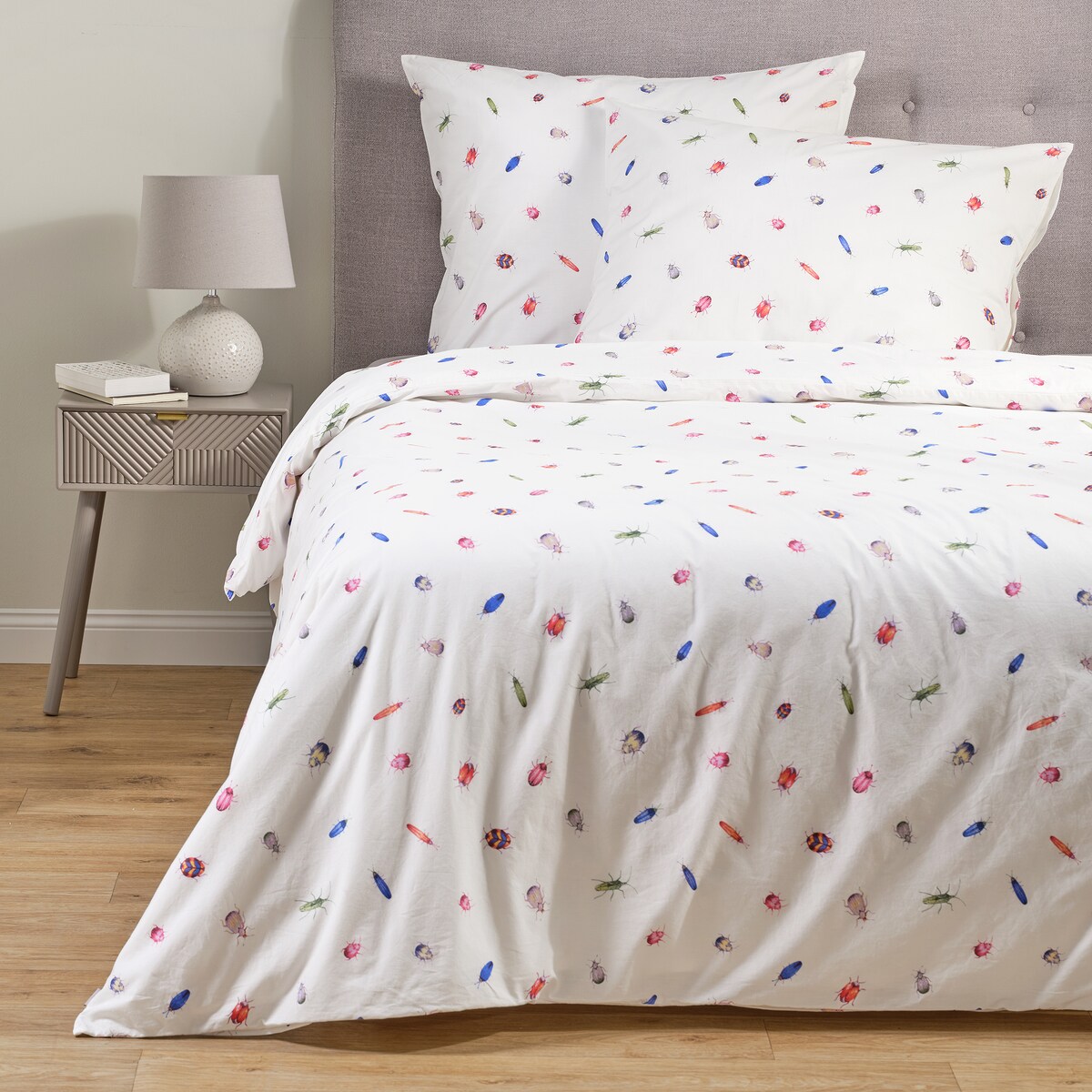 Komplet pościeli bawełnianej Bugbug 200x220 cm z 2 poszewkami 70x80