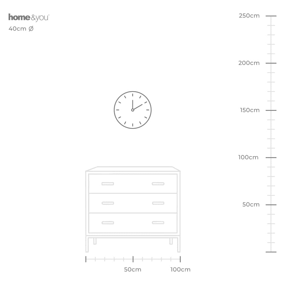 nowoczesny zegar ścienny loom ø 40 cm