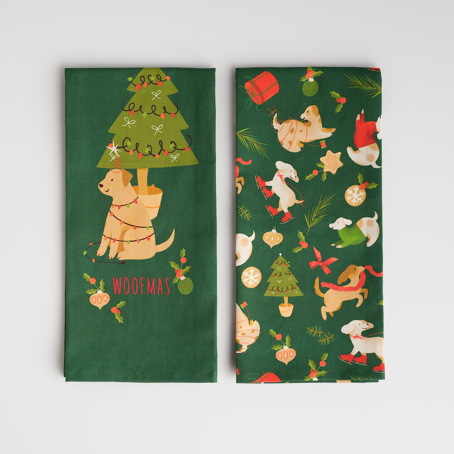 Komplet Ścierek Dogimas 45x65 cm z motywem choinki