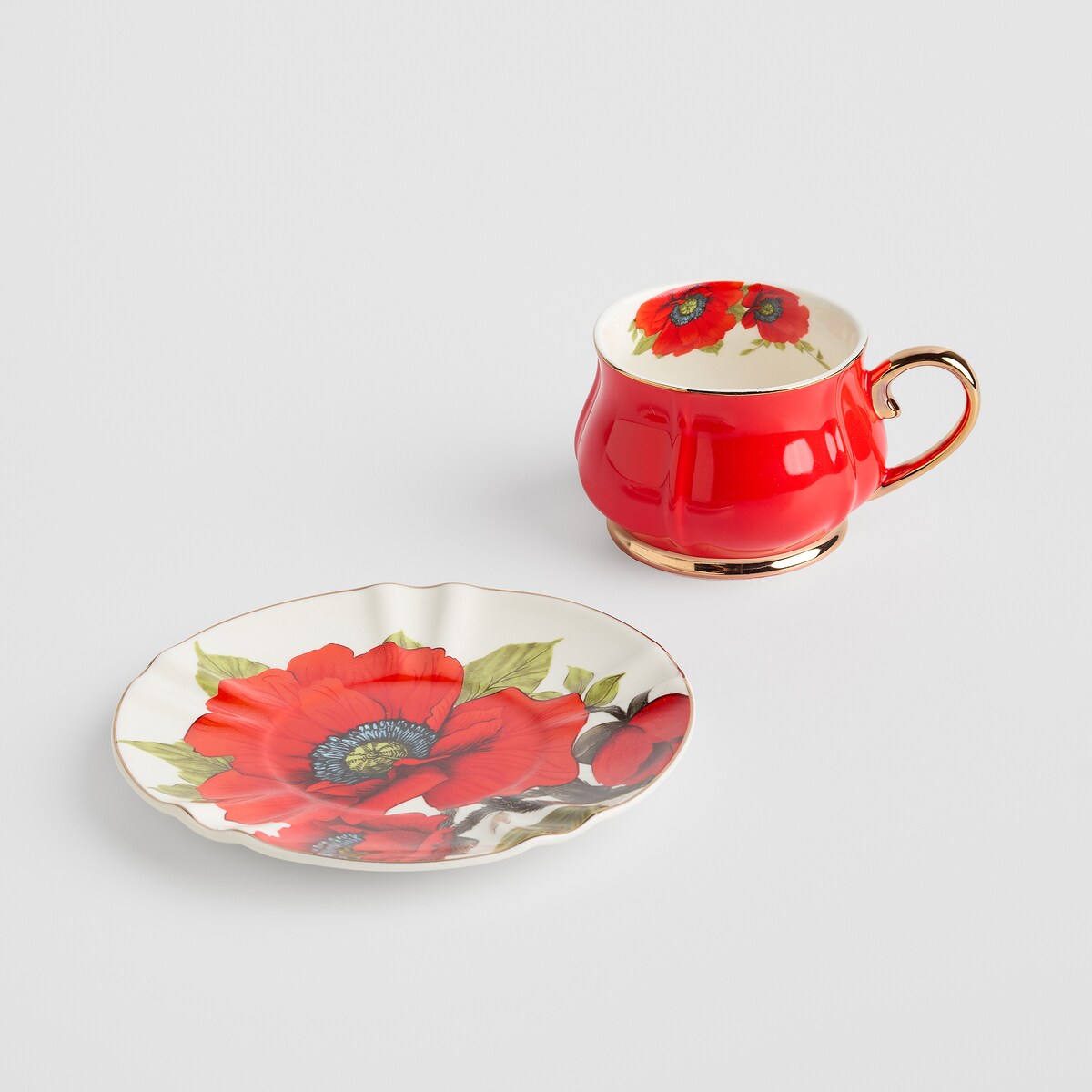 Filiżanka w opakowaniu prezentowym Lascivia z motywem kwiatowym