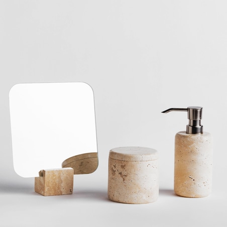 Pojemnik Łazienkowy z Trawertynu Pierres