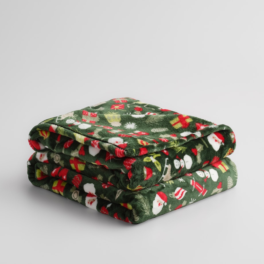 Drukowany koc Festio 150x200 cm z motywem Mikołaja