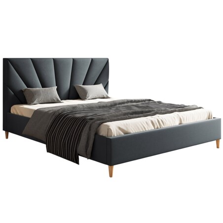 Łóżko tapicerowane 120x200 LUXO 3, tkanina welur jasmine 96- grafitowe