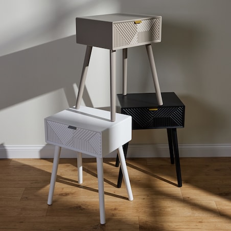 Ryflowana szafka nocna indygo