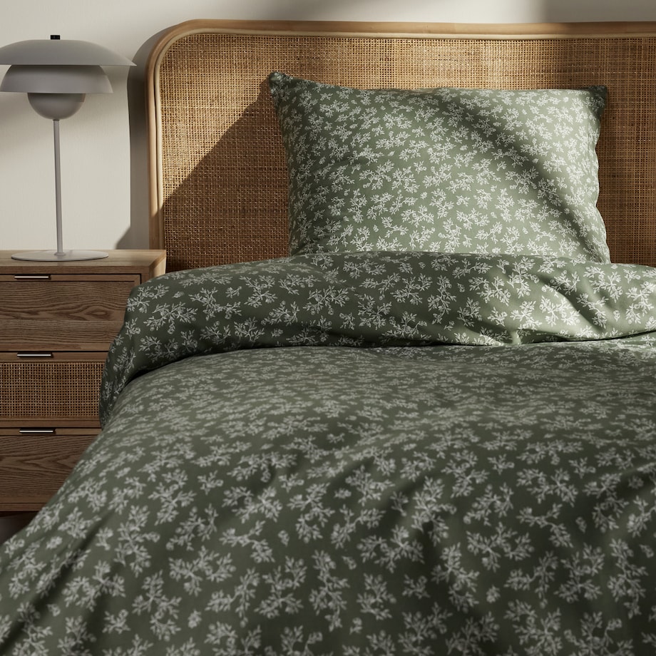 Pościel z bawełny satynowej Rosmarin 140x200 cm z motywem roślinnym