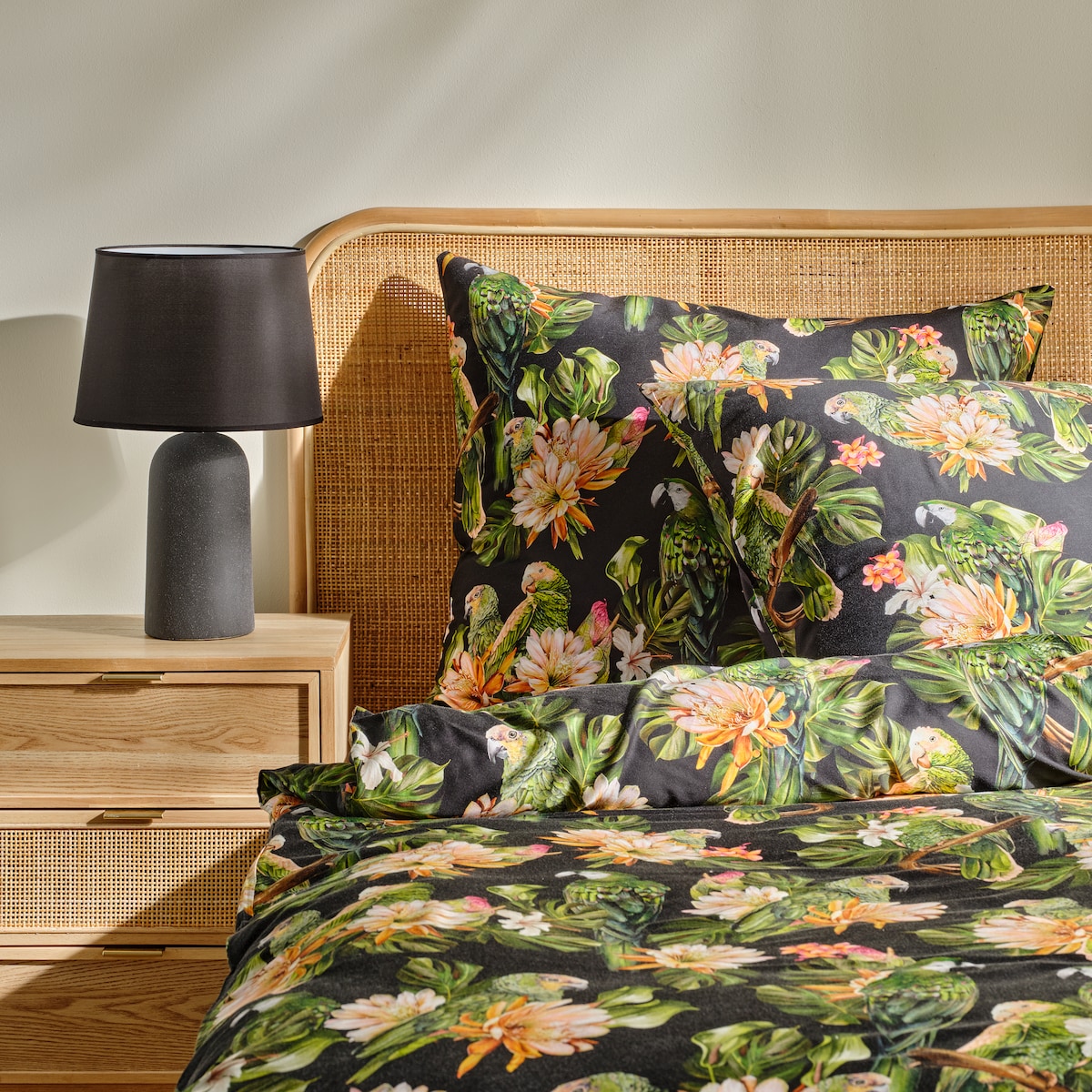 Pościel z bawełny satynowej Piroso 200x220 cm z motywem tropikalnym