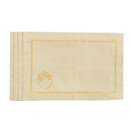 Podkładki Christmas Bauble Joyful Christma Goldenline – komplet 4 szt.