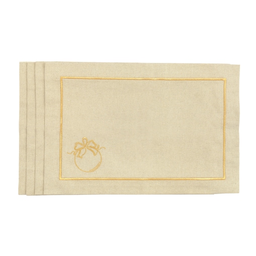 Podkładki Christmas Bauble Joyful Christma Goldenline – komplet 4 szt.