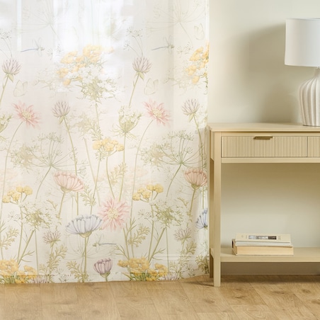 Firana Koperino 140x250 cm z motywem kwiatowym