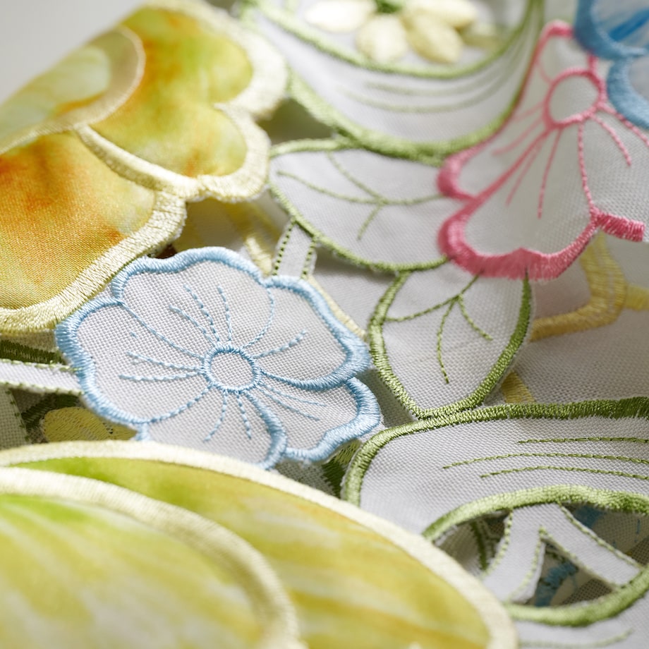 Bieżnik Haftowany Floresse 35x175 cm z motywem kwiatowym