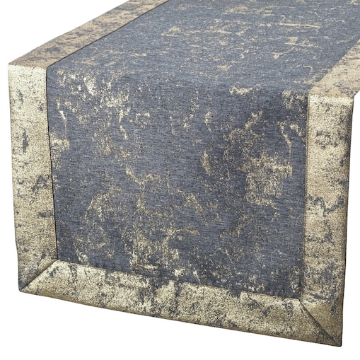 Bieżnik LX 6112-2502 - 40x140 cm - szary złoty - 40cm x 140cm