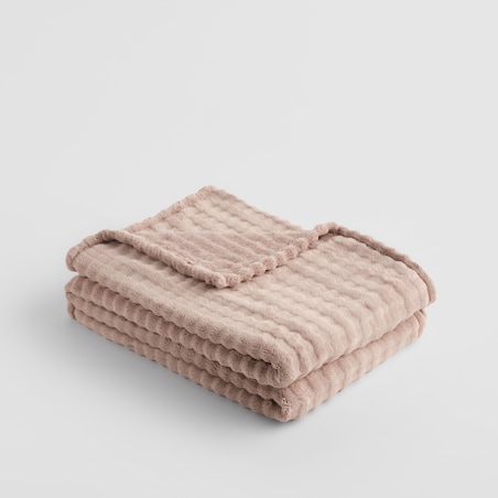 Jednokolorowy koc z wytłoczonym wzorem Operta 150x200 cm