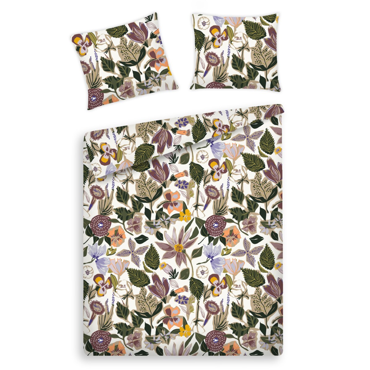 Pościel Bawełniana Galvina 160x200 cm z motywem roślinnym