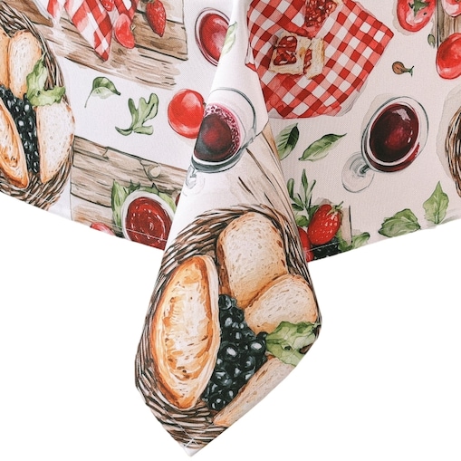 Obrus plamoodporny Toskańskie smaki - 120x180 cm - wielokolorowy