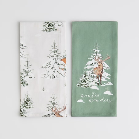 Komplet Ścierek Hirvos 45x65 cm z motywem zwierząt leśnych