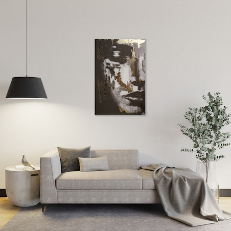 Portret kobieca twarz z elementami złota viroas 80x120