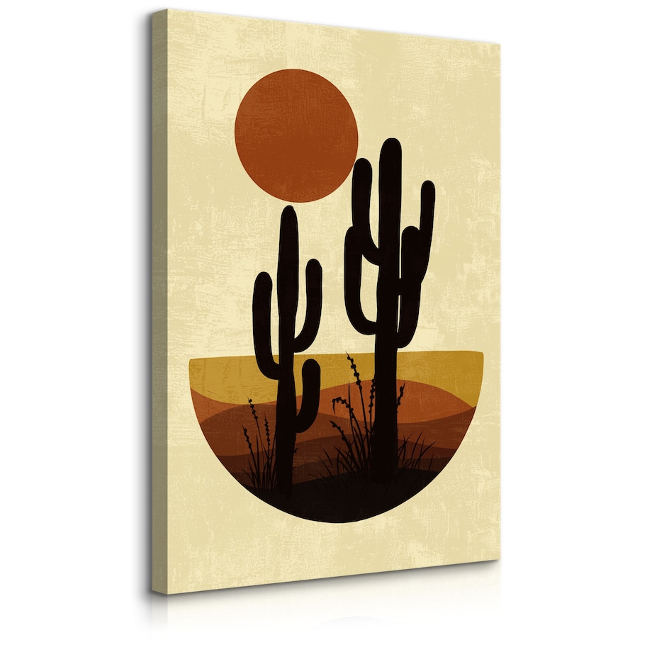 Obraz Akwarelowe Beżowe Kaktusy Pustynia Boho 30x40cm