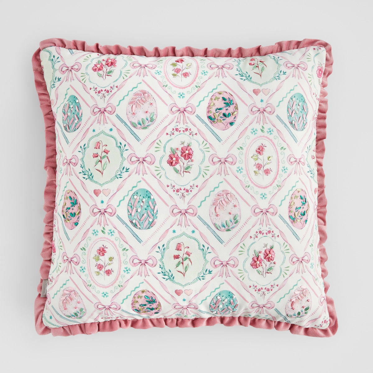 Poszewka Haftowana Florara 45x45 cm z motywem jajka