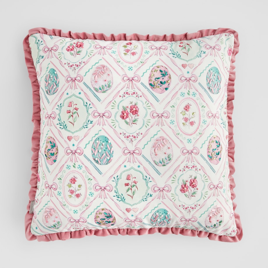 Poszewka Haftowana Florara 45x45 cm z motywem jajka