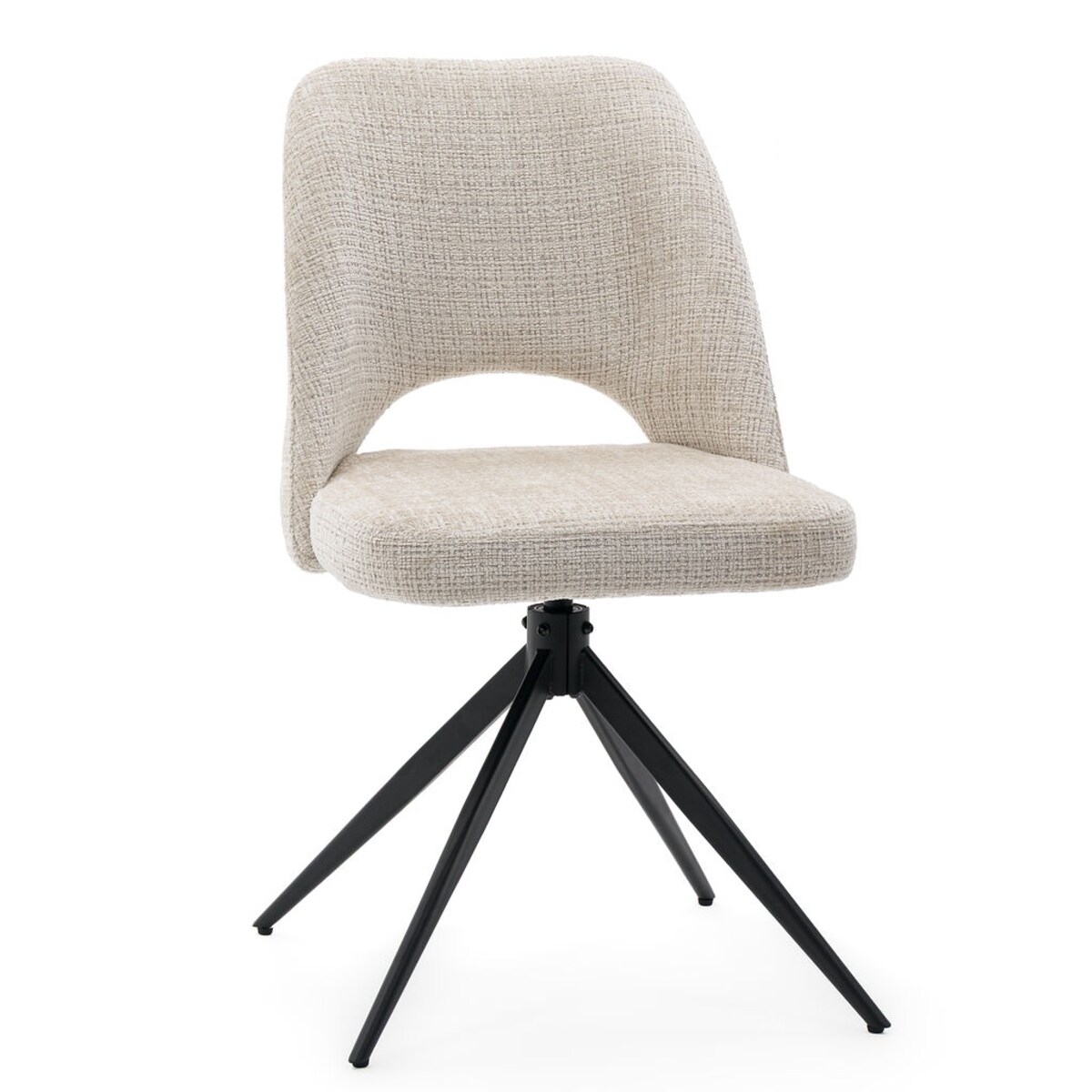 Krzesło tapicerowane obrotowe MILO II jasny beż do salonu jadalni kuchni