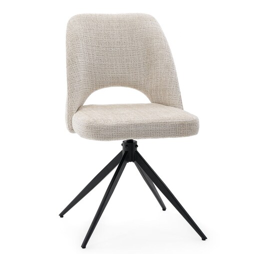Krzesło tapicerowane obrotowe MILO II jasny beż do salonu jadalni kuchni