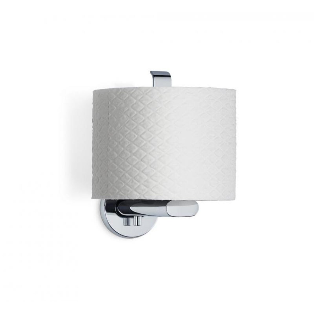 Pionowy wieszak na papier toaletowy AREO - stal połysk, 15x10,5x5,5 cm