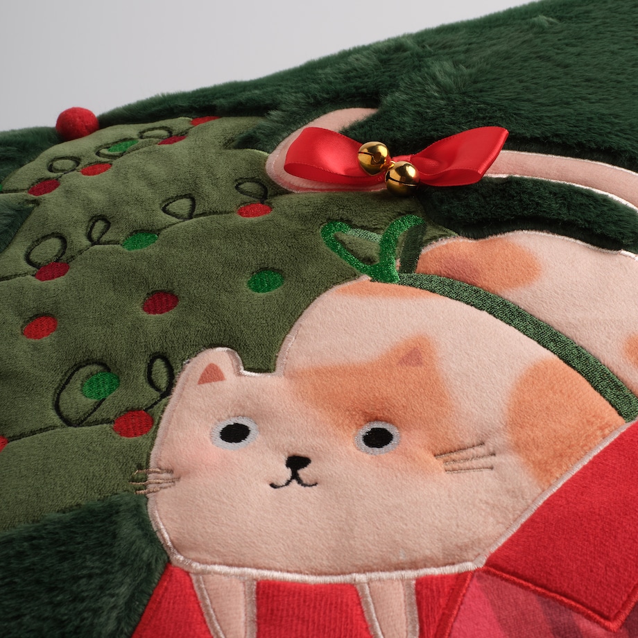 Poszewka Haftowana Catpack 45x45 cm z motywem choinki