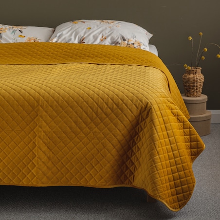 Narzuta Welwetowa w Wytłaczany Geometryczny Wzór Mismi 200x220 cm