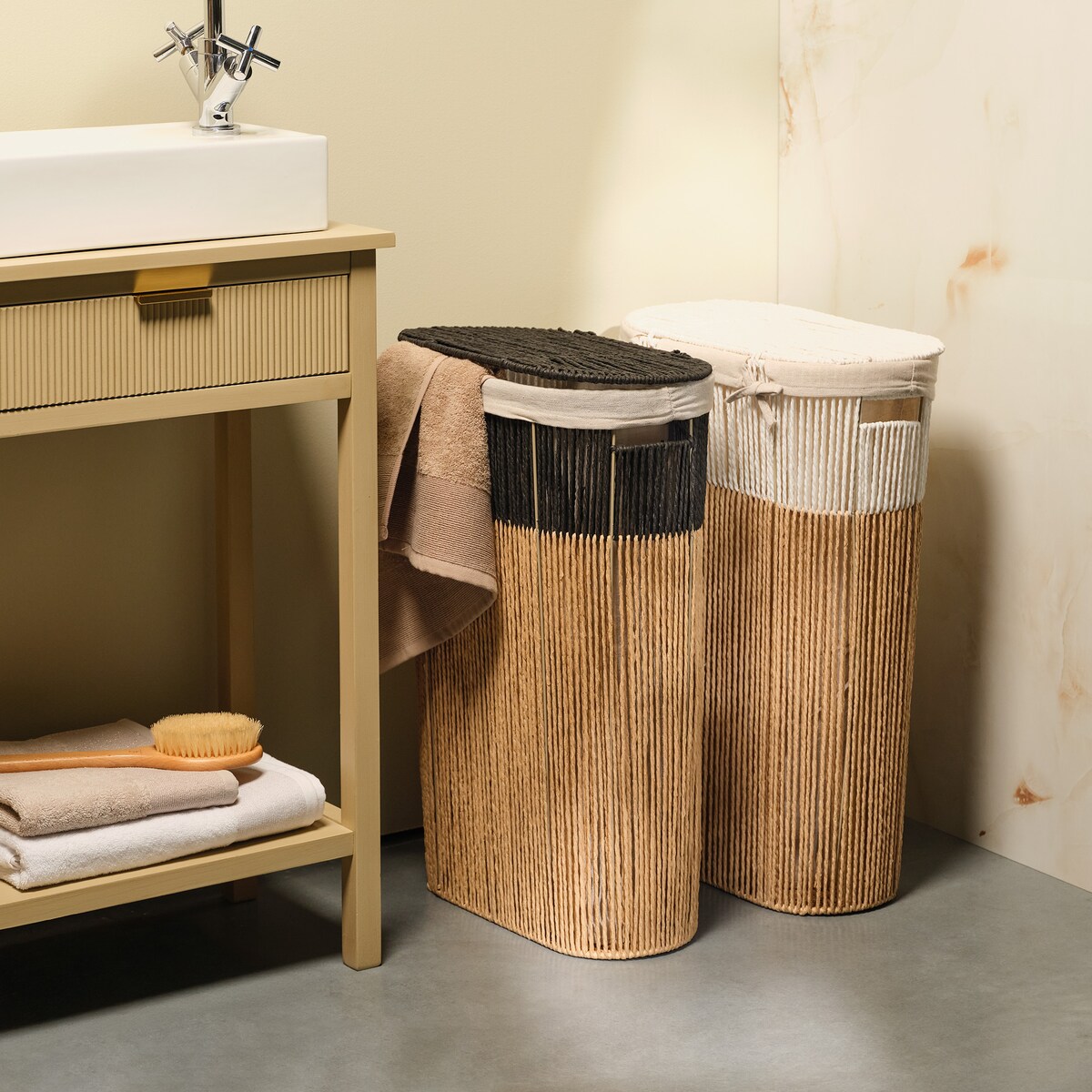 Kosz na pranie z tekstylną wyściółką isles 60 l