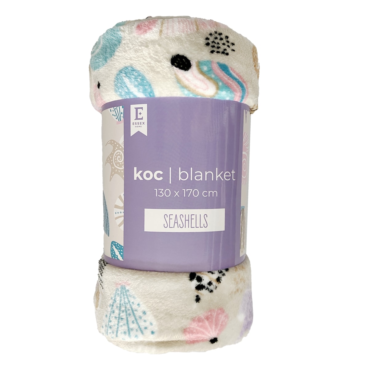 Drukowany koc dziecięcy Seashells 130x170 cm