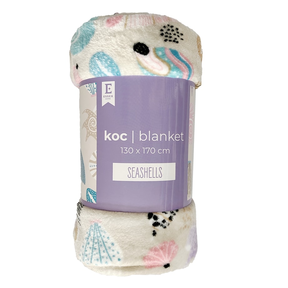 Drukowany koc dziecięcy Seashells 130x170 cm