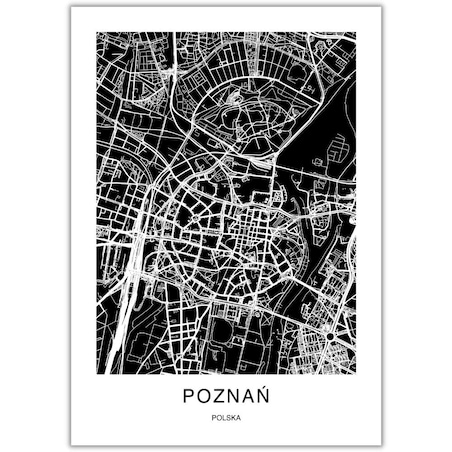 plakat poznań mapa 70x100