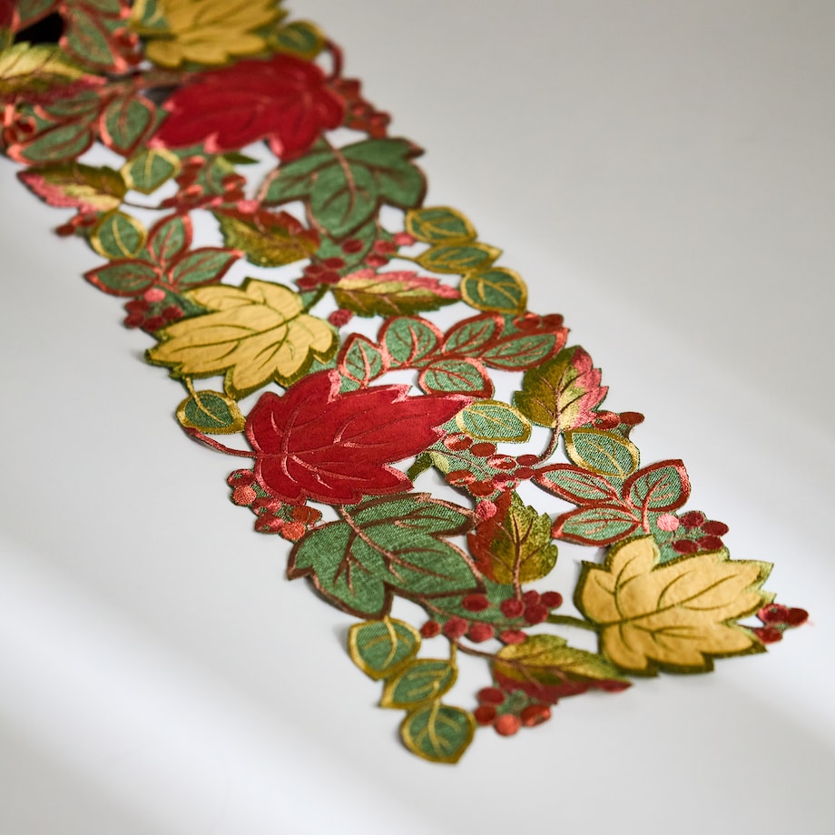 Bieżnik Haftowany Leafeno 18x158 cm