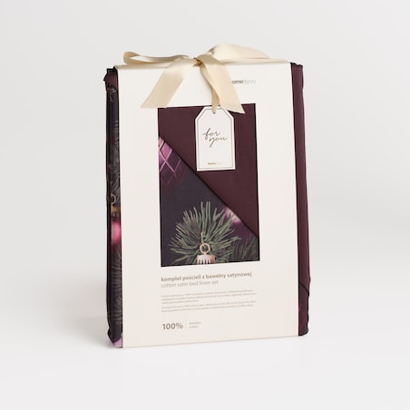 Pościel z bawełny satynowej Miravella 160x200 cm z motywem choinki