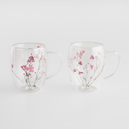 Komplet Szklanek Florrisa set z motywem kwiatowym