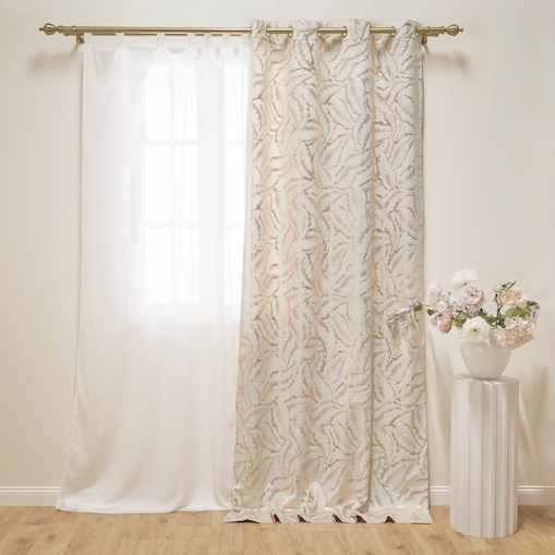 Zasłona Welwetowa Foglare 140x280 cm z motywem liściastym