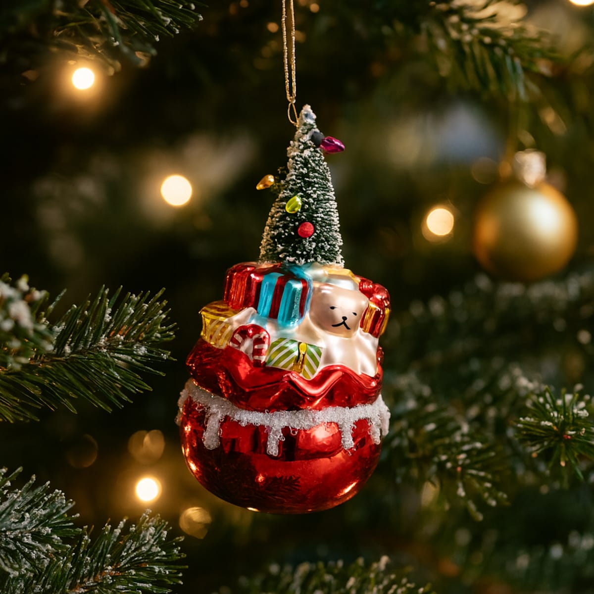 Bombka szklana Regalosi z motywem choinki