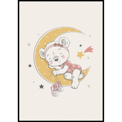 plakat śpiąca misia 50x70 cm