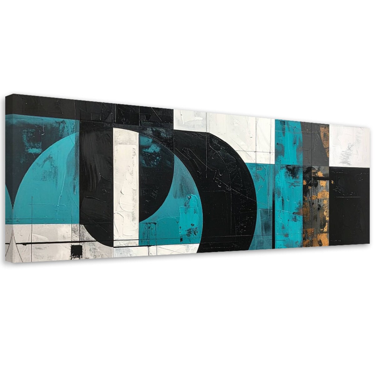 Obraz do salonu sypialni biura, Geometryczne kształty abstrakcja turkusowy