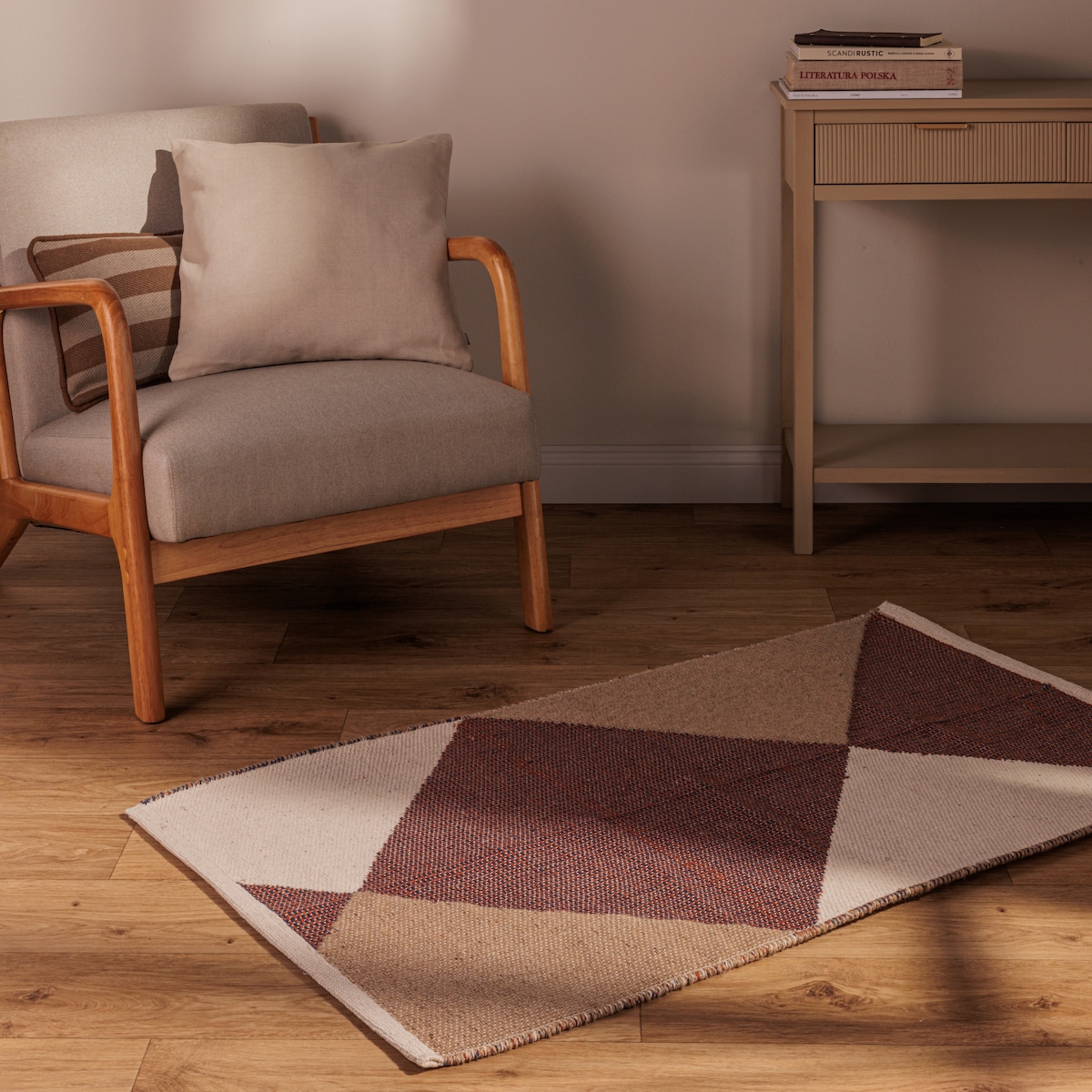 Chodnik Fringer 70x120 cm z motywem geometrycznym