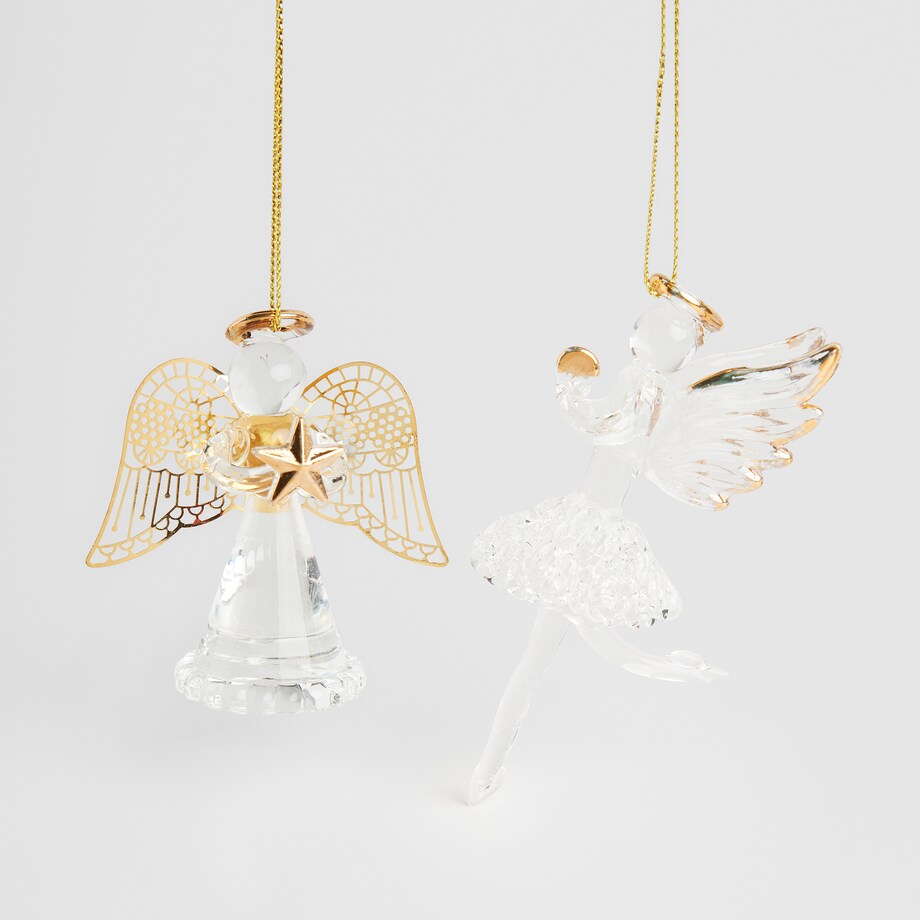 Dekoracja wisząca szklana Engel z motywem anioła