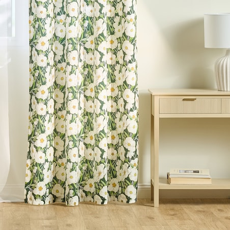 Zasłona z nadrukiem Emeris 140x250 cm z motywem kwiatowym