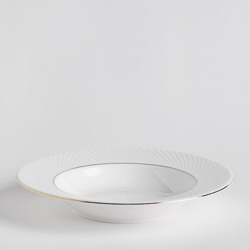 Elegancki Talerz Głęboki z Porcelany Kostnej Eleni z motywem geometrycznym
