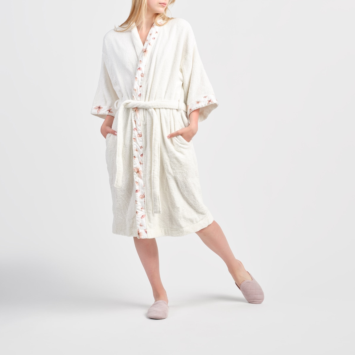 Szlafrok Z Bawełny Meritto z motywem zwierzęcym