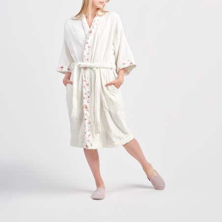 Szlafrok Z Bawełny Meritto z motywem zwierzęcym