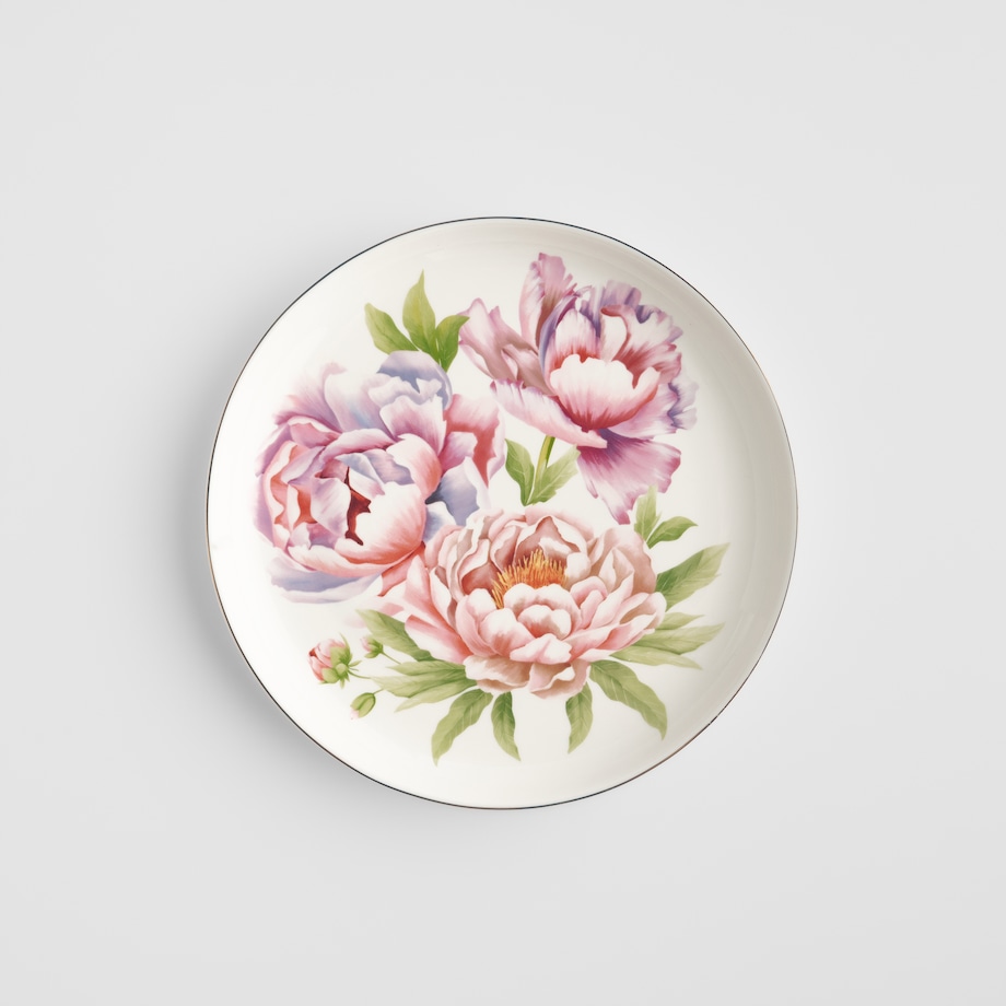 Talerz Deserowy Aurelis z motywem kwiatowym